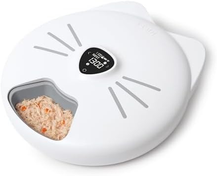 White six meal smart cat feeder