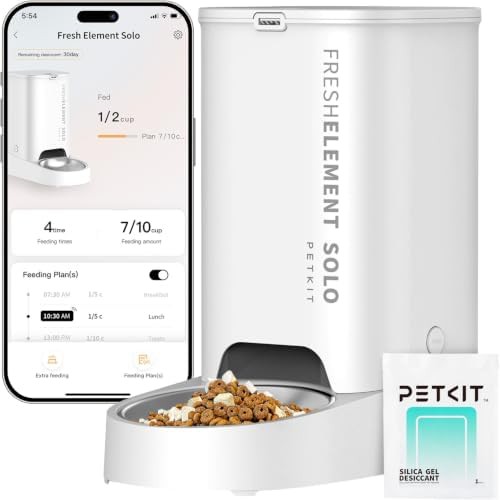 White automatic feeder with triple fresh lock