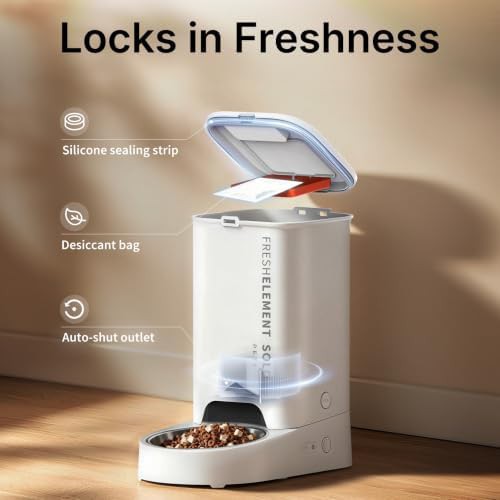 White automatic feeder with triple fresh lock — photo 4