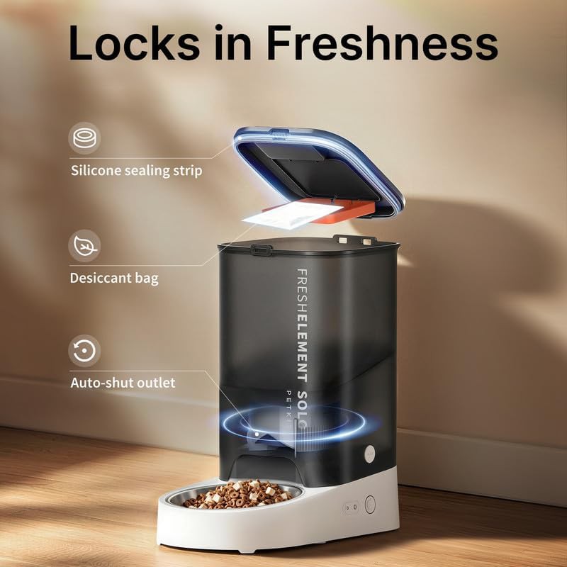 Black automatic feeder with triple fresh lock — photo 4