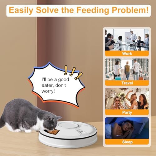 Black six meal automatic food dispenser — photo 3