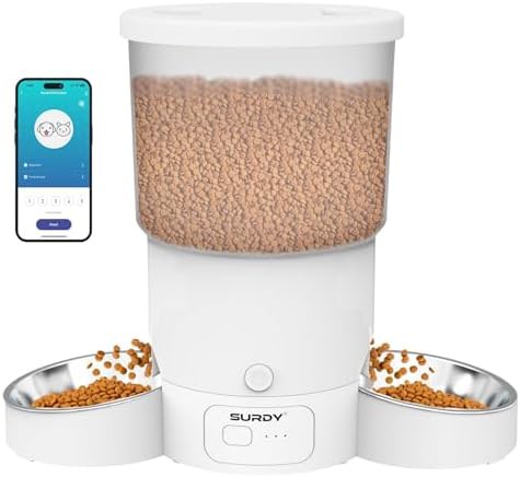 White five liter feeder for two cats