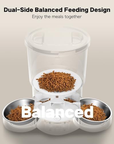 White five liter feeder for two cats — photo 4