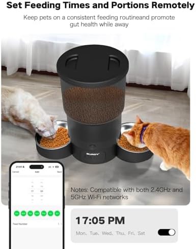 Black five liter feeder for two cats — photo 3