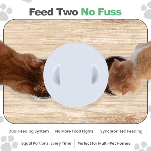 Stainless steel dual bowl WiFi feeder — photo 3
