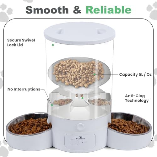 Stainless steel dual bowl WiFi feeder — photo 5