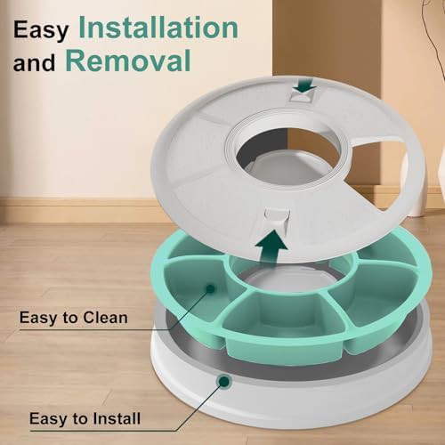 Green six compartment timed pet feeder — photo 5