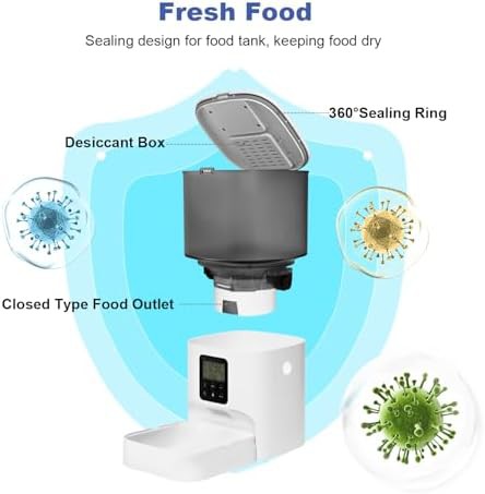 Four liter white automatic food dispenser — photo 3