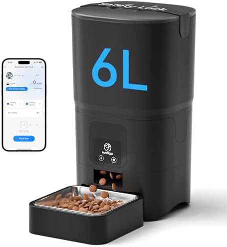 Six liter black wifi pet feeder