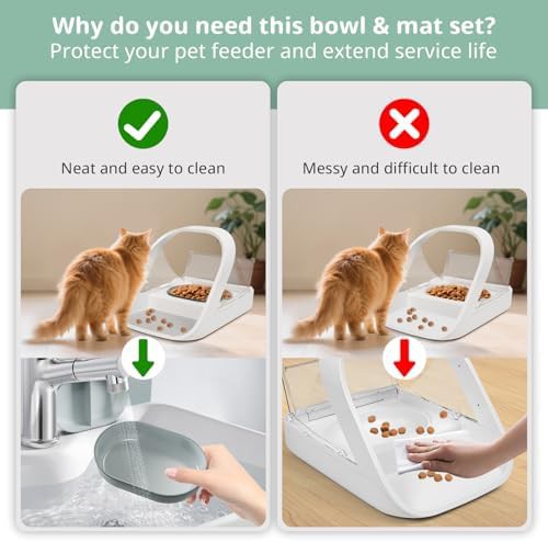 Grey bowl and mat accessory set — photo 3