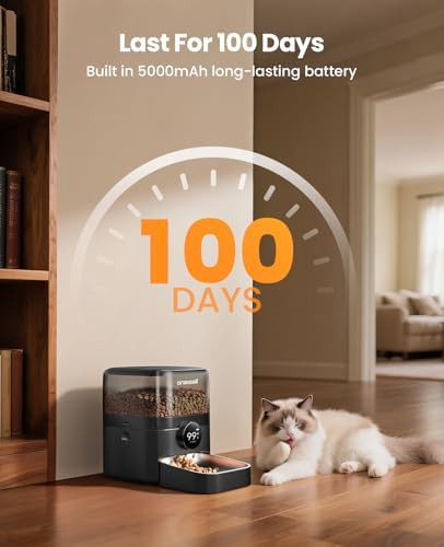Black cordless wifi feeder with battery backup — photo 4