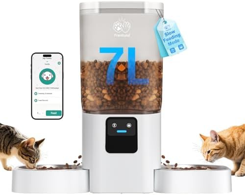 WiFi enabled dual bowl dispenser with slow feed
