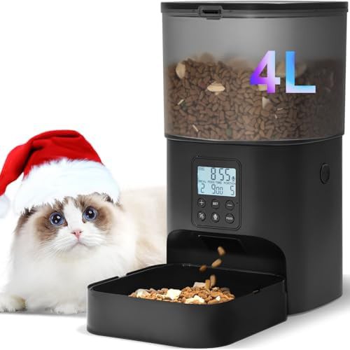 Four liter timed dry food dispenser