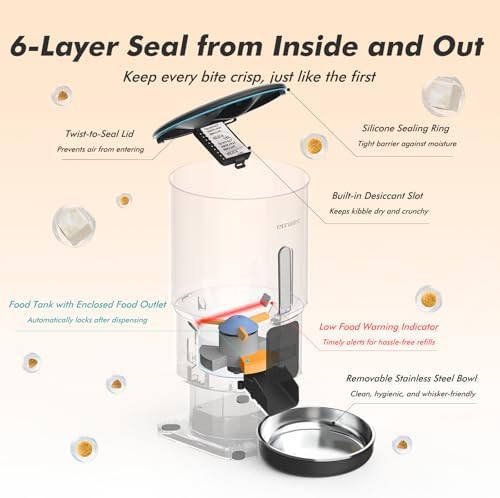 Anti clog five liter dry food dispenser — photo 4