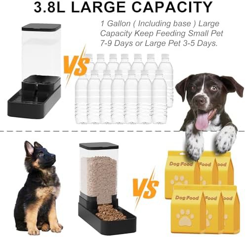 Black gravity food and water dispenser set — photo 3