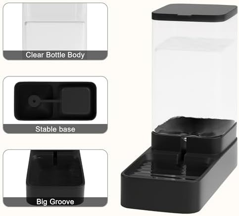 Black gravity food and water dispenser set — photo 4