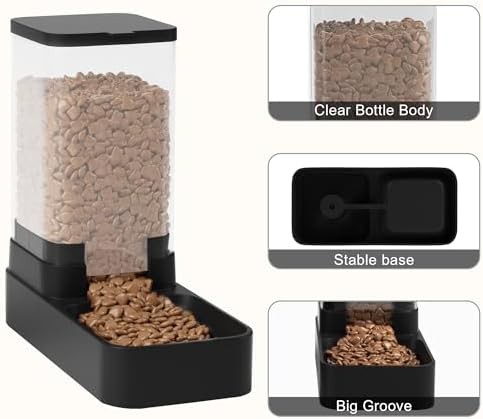 Black gravity food and water dispenser set — photo 5