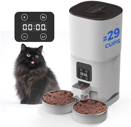 Timed seven liter dual cat feeder