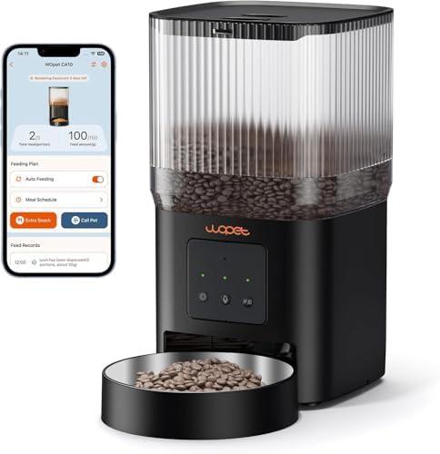 Slow feed WiFi feeder with voice