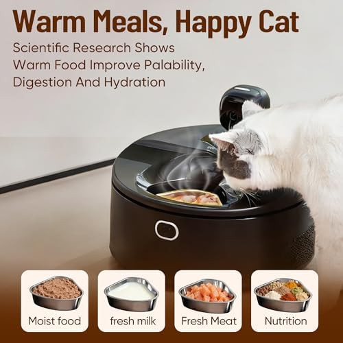 Black wet food feeder with integrated camera — photo 3