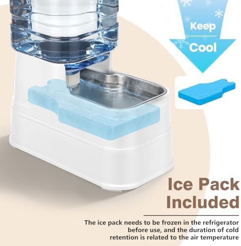 White gravity waterer and feeder set — photo 4