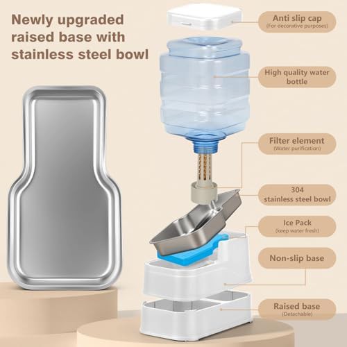White gravity waterer and feeder set — photo 5