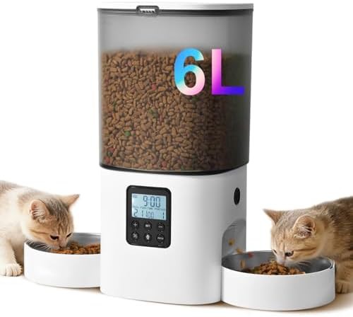Six liter automatic feeder for two cats