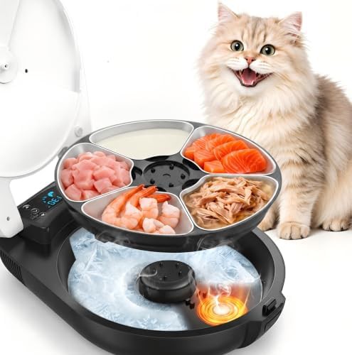 Three day fresh wet food dispenser with cooling
