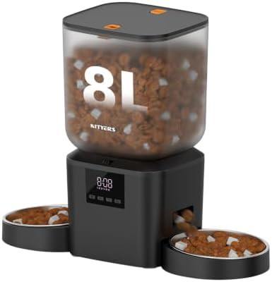 Dual bowl eight liter timed feeder