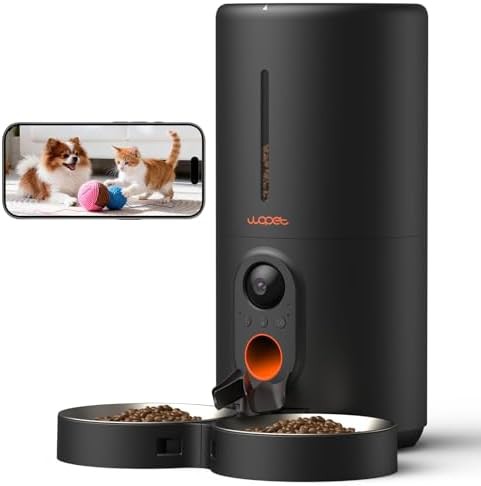 Dual cat camera feeder with six liters
