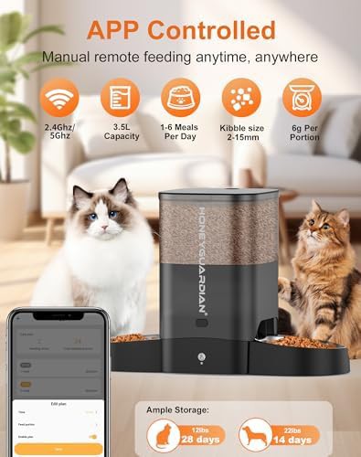 Black WiFi feeder with dual bowls — photo 3