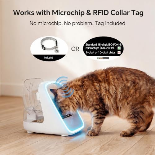 Selective microchip pet feeder with stainless bowl — photo 3