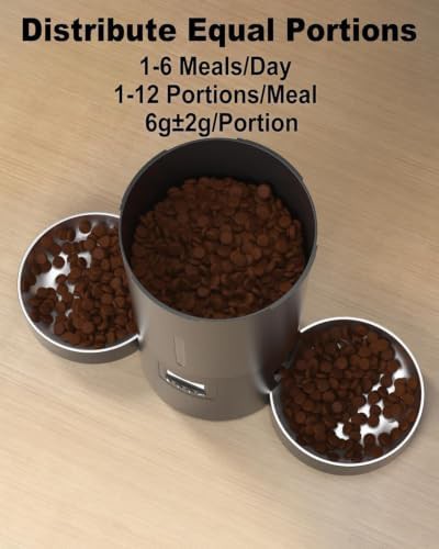 Dual bowl black dry food dispenser — photo 4