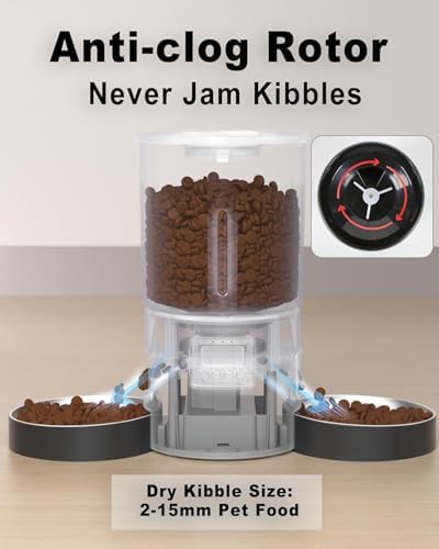 Dual bowl black dry food dispenser — photo 5