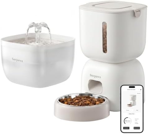 WiFi feeder and stainless steel fountain set
