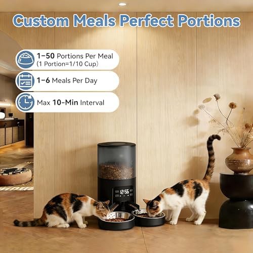 Black six liter feeder for two cats — photo 4