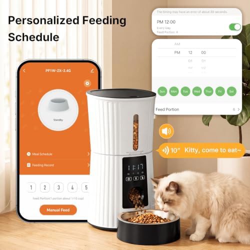 White app controlled small pet food dispenser — photo 3