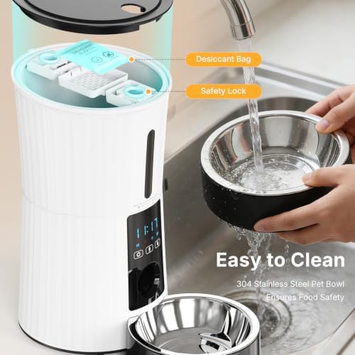 White app controlled small pet food dispenser — photo 5