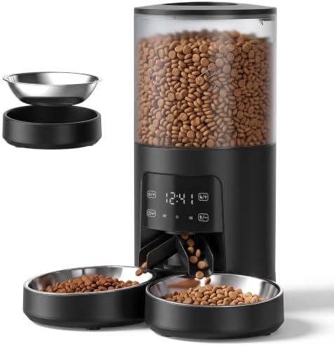Black six liter feeder for two pets