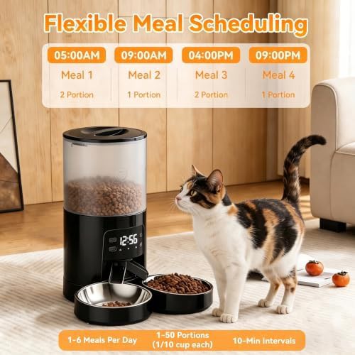 Black six liter feeder for two pets — photo 4