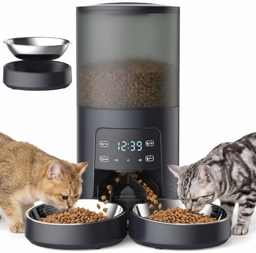 White six liter dual pet feeder