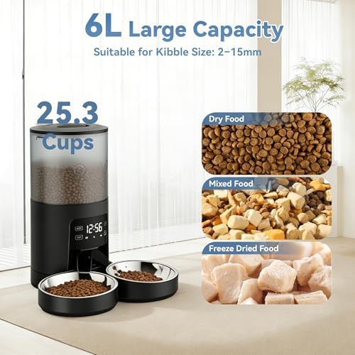 White six liter dual pet feeder — photo 3