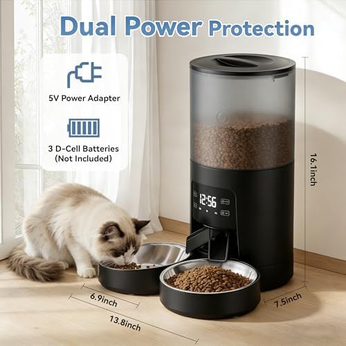 White six liter dual pet feeder — photo 5